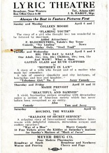 Back of Swanson Promo Card - April 1924 Haldane of Secret Service