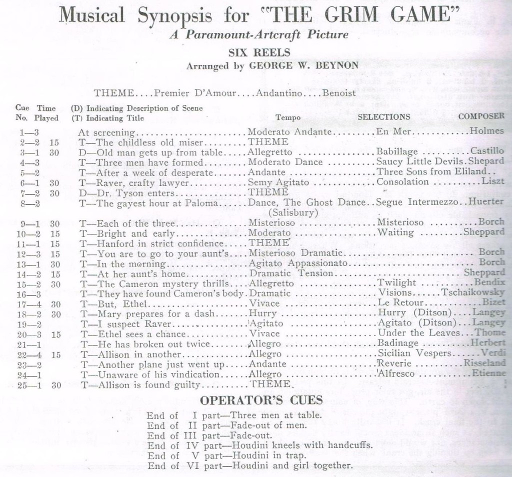 1919 Musical Synopsis TGG