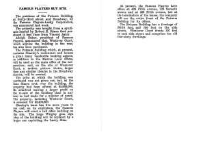 NY Clipper 17 Sep 1919 Putnam Bldg To Become Theatre